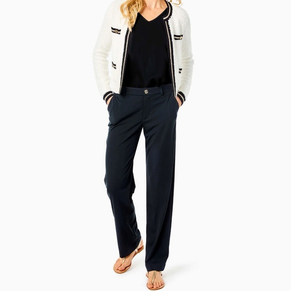 NWT Lilly Pulitzer 32" Lyndie Pant in Onyx (black) - Picture 2 of 5